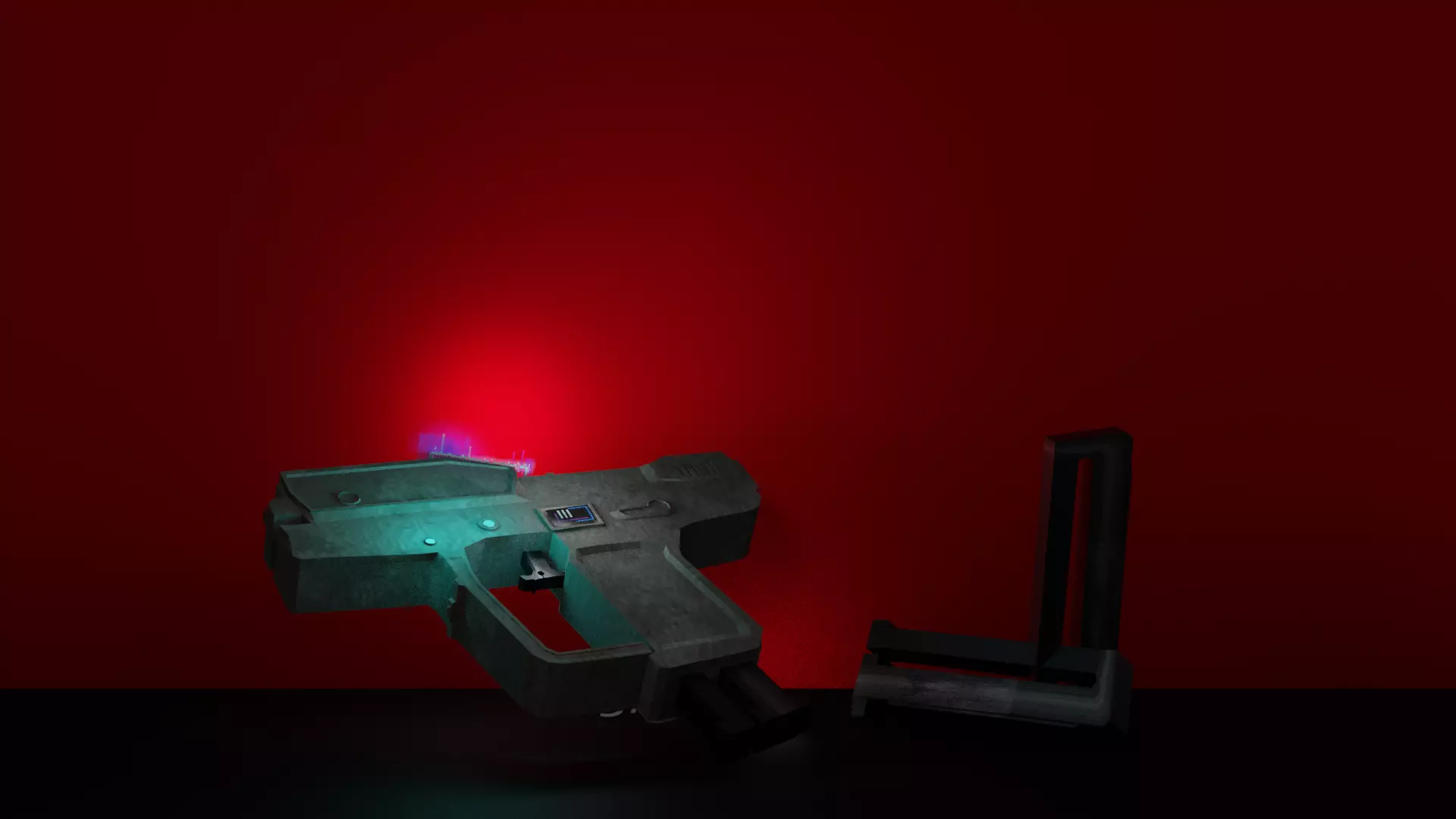 Futuristic  ready to use weapon Low-poly 3D model_0