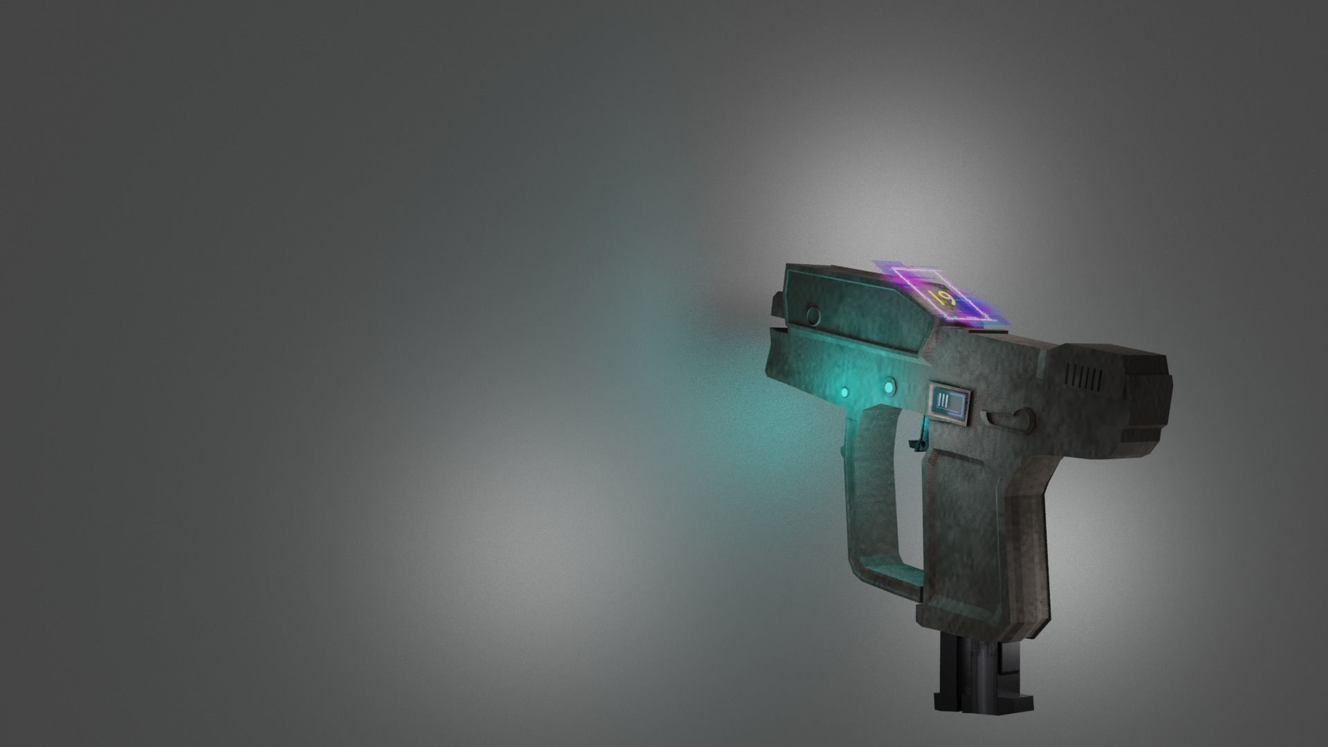 Futuristic  ready to use weapon Low-poly 3D model_1