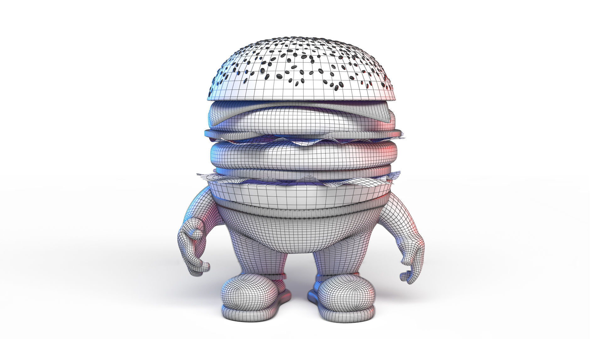 Burger Man Character 3D model_8