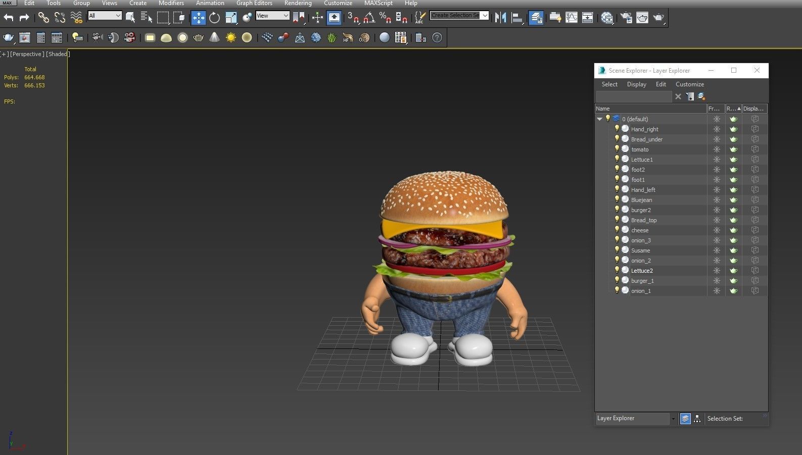 Burger Man Character 3D model_10