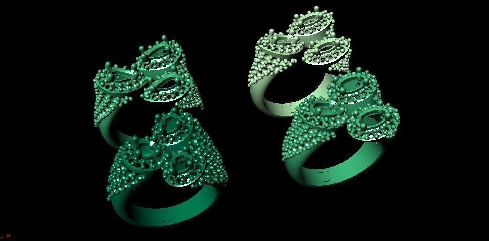 3 HEADED RINGS 3D print model_1