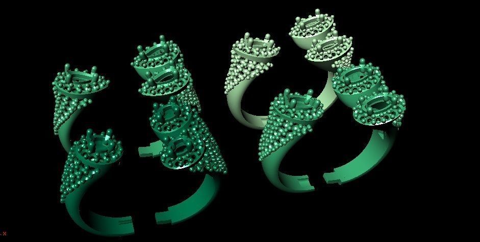 3 HEADED RINGS 3D print model_18