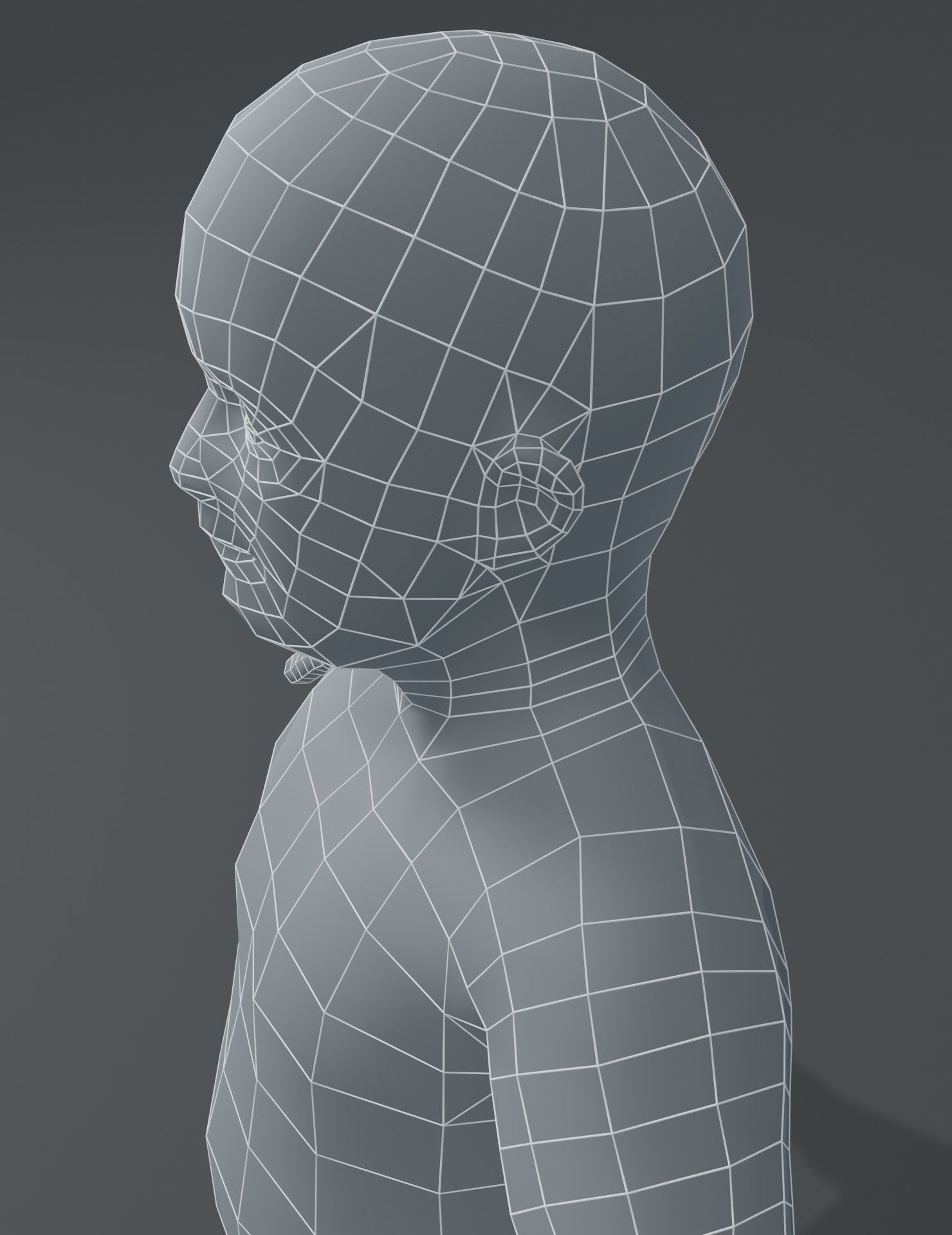 Fat Boy Kid Child Body Base Mesh 3D Model Low-poly 3D model_13