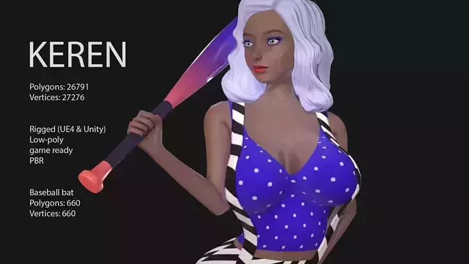 Keren Style VII GIRL Low-poly 3D model