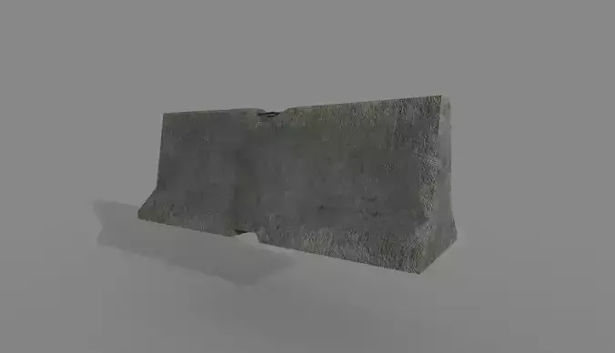 Concrete Barrier Low-poly 3D model