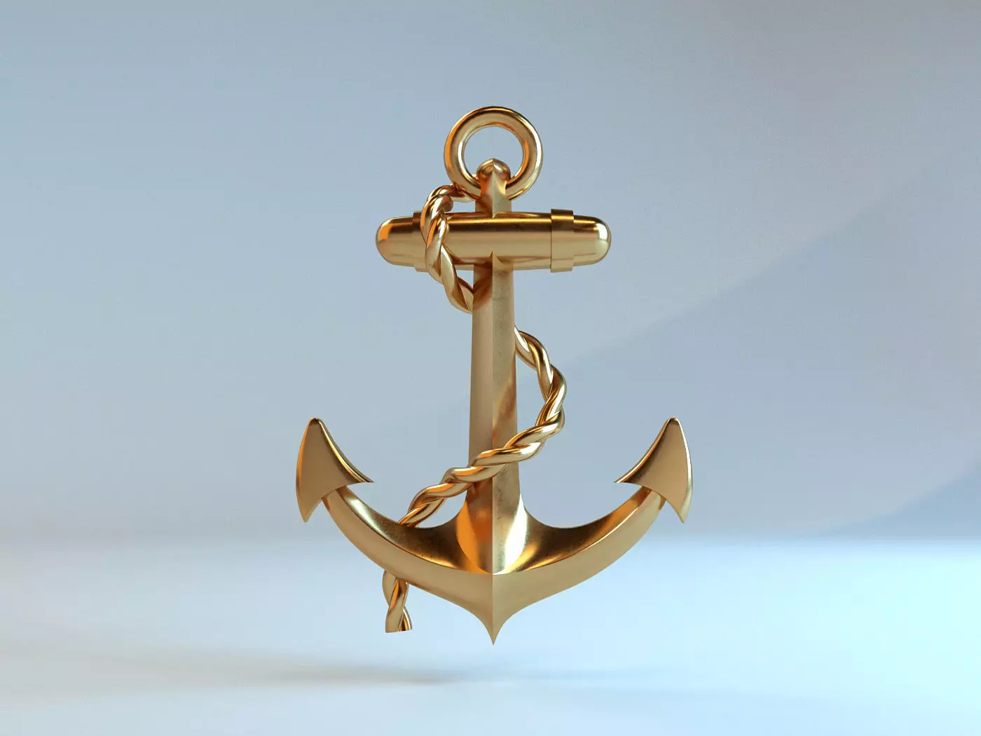 Golden Anchor 3D print model_0