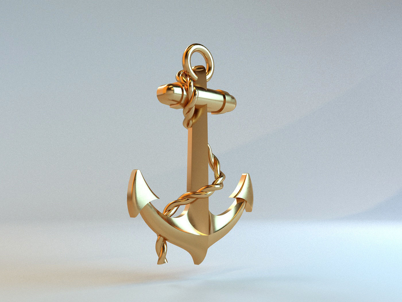 Golden Anchor 3D print model_1