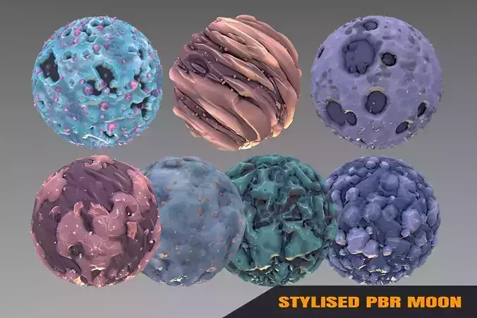 Moon - Stylised PBR Texture - Material