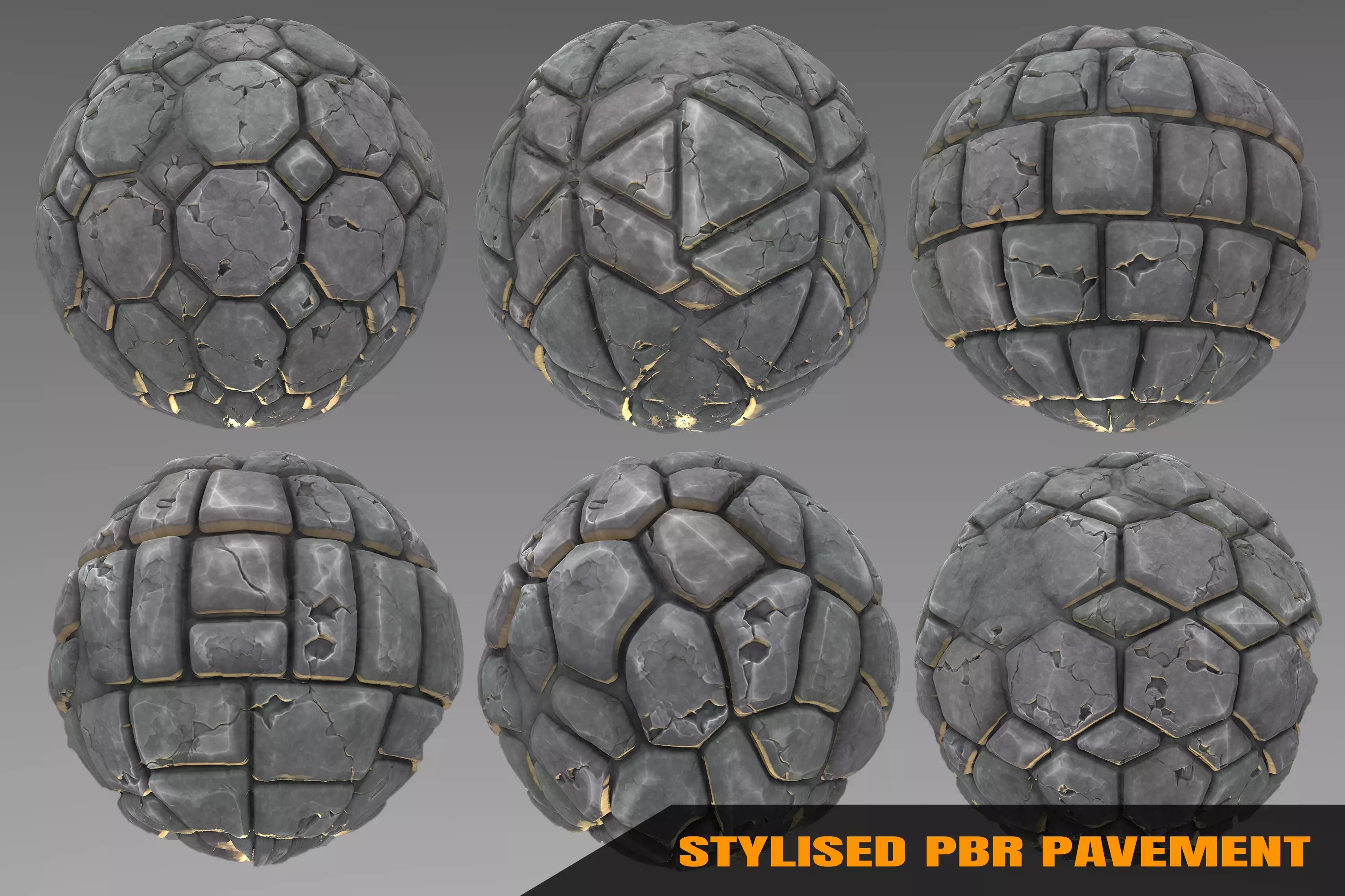 Pavement - Stylised PBR Texture - Material  3D model_0
