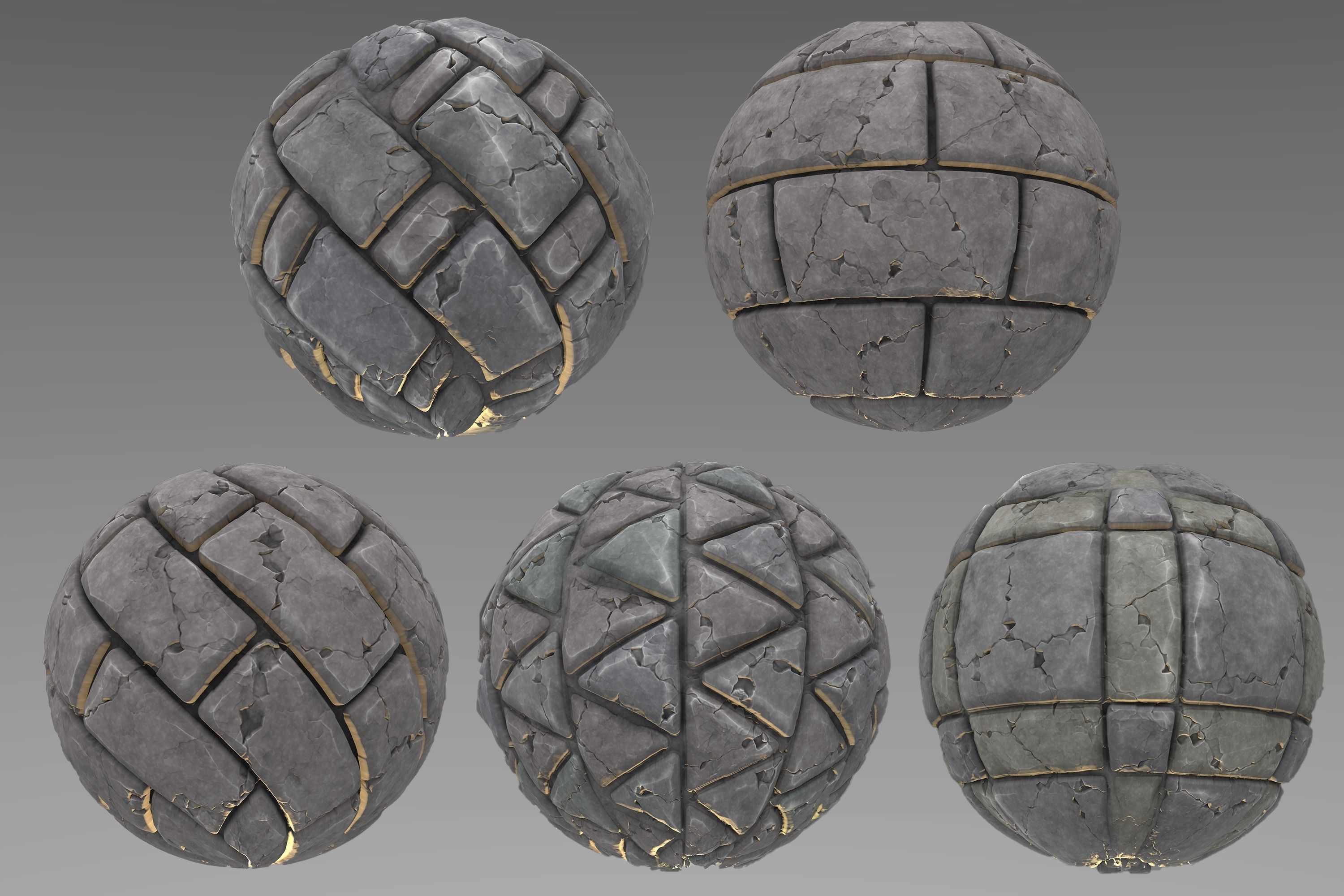 Pavement - Stylised PBR Texture - Material  3D model_1