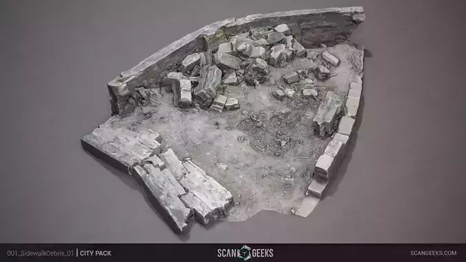 Sidewalk Debris - Photogrammetry Asset PhotoScan