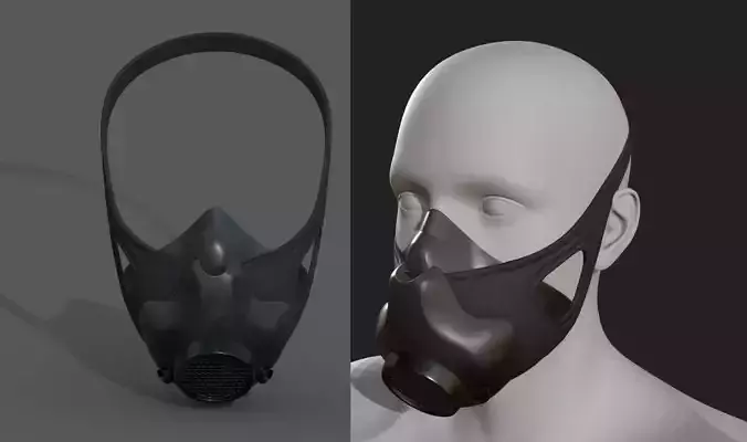 Gas mask helmet 3d model military combat fantasy 