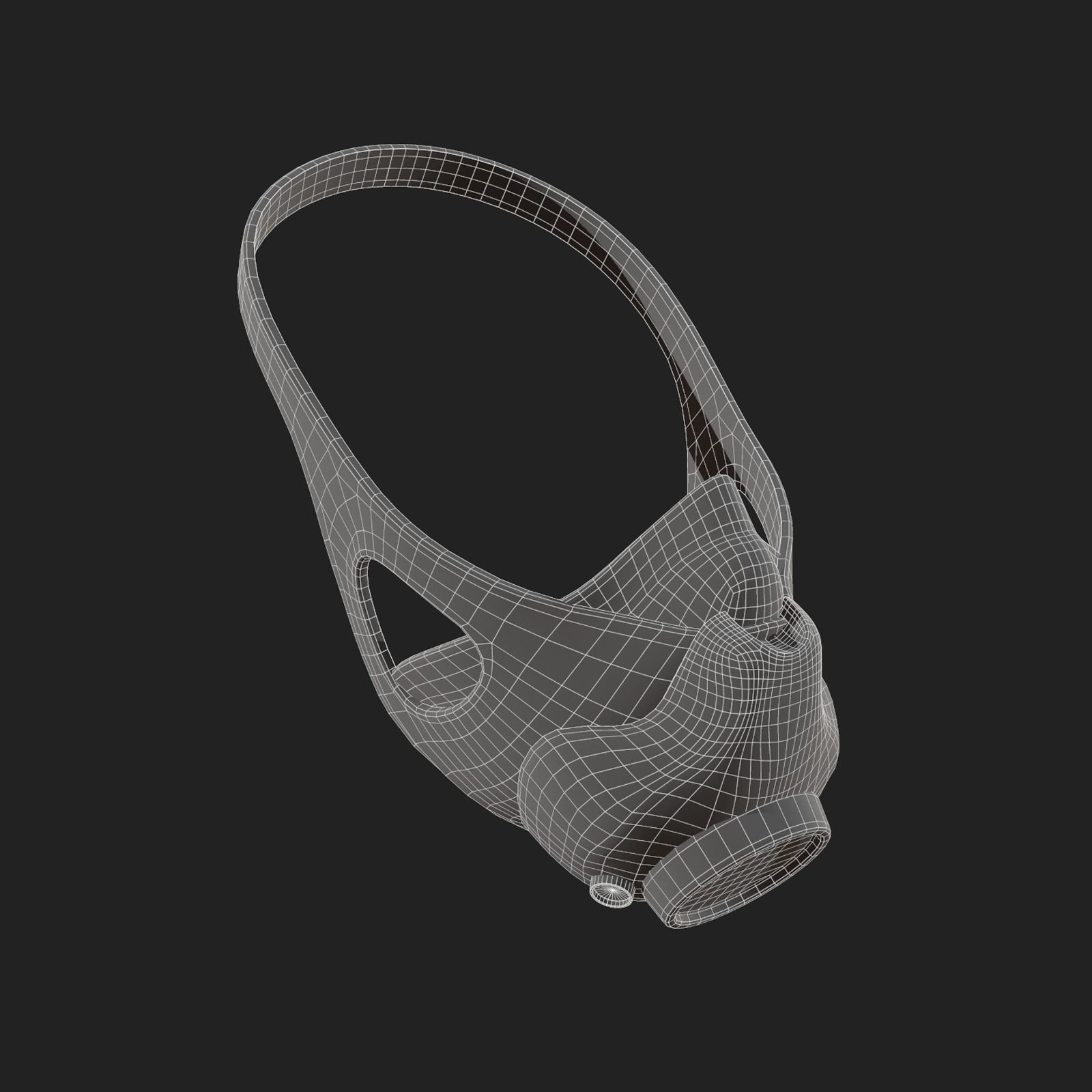 Gas mask helmet 3d model military combat fantasy  Low-poly 3D model_7