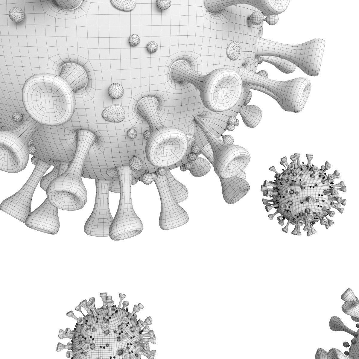 Coronavirus SARS-CoV-2 - SCENE Low-poly 3D model_11