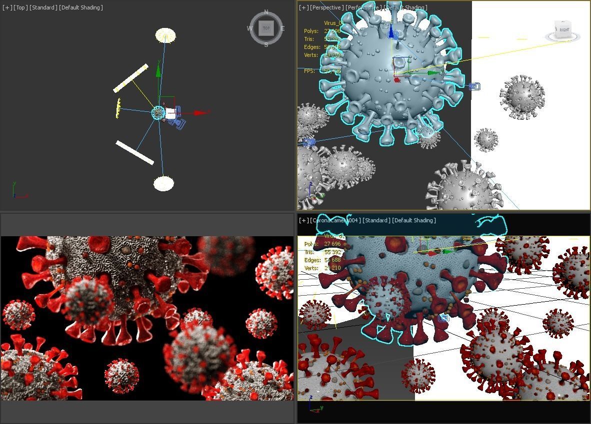 Coronavirus SARS-CoV-2 - SCENE Low-poly 3D model_16