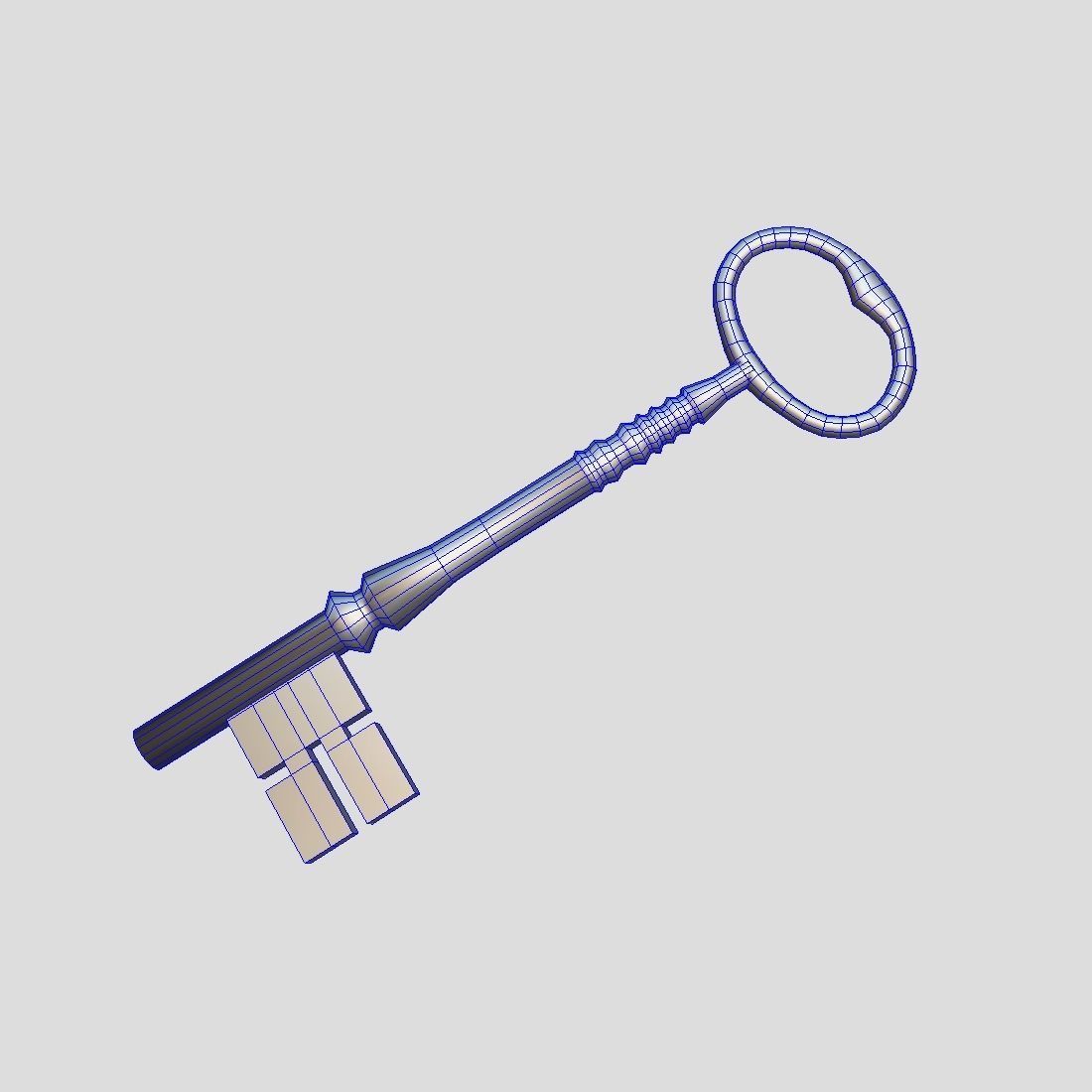 Key 3 Low-poly 3D model_1