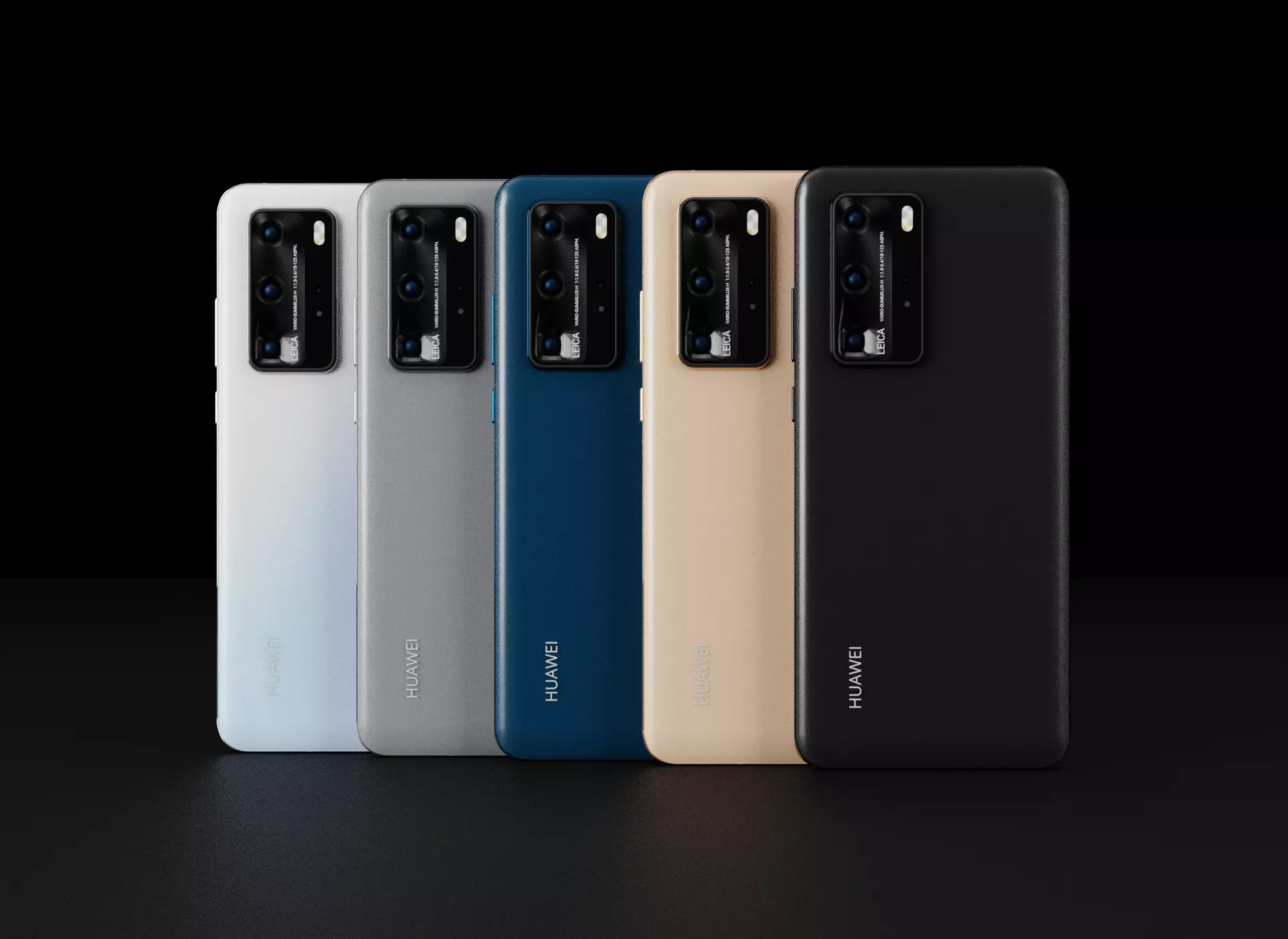 Huawei P40 Pro In All Official Colors Low-poly 3D model