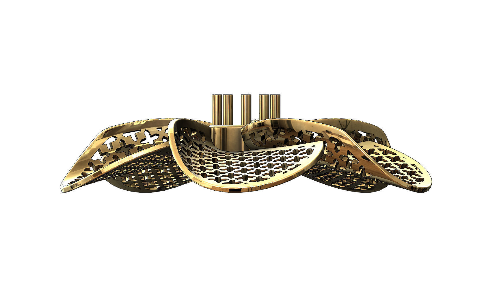 Collection of Hibiscus flower  pendants with moucharabieh motifs 3D print model_22