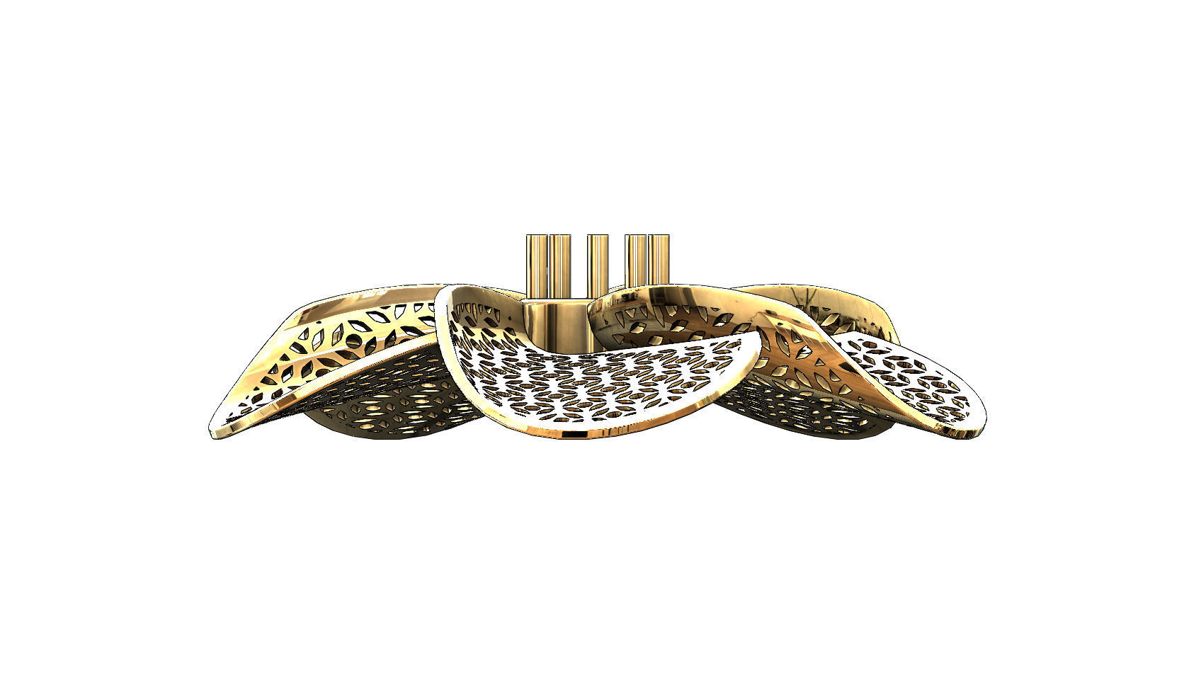 Collection of Hibiscus flower  pendants with moucharabieh motifs 3D print model_23