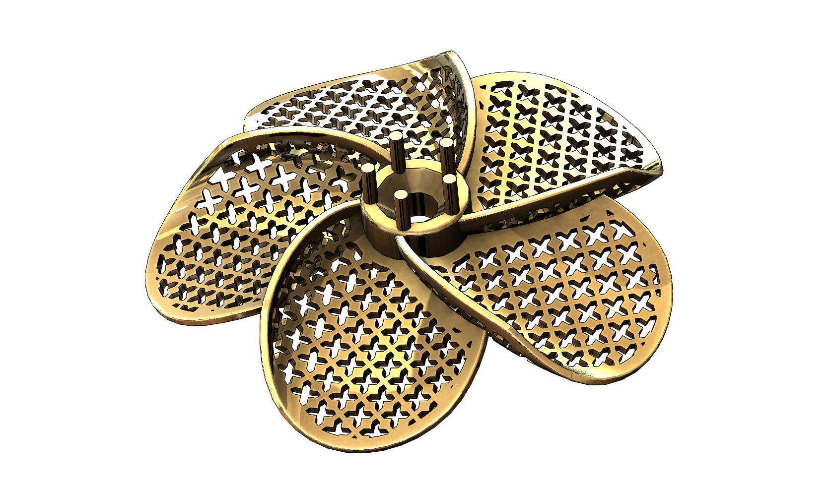 Collection of Hibiscus flower  pendants with moucharabieh motifs 3D print model_1