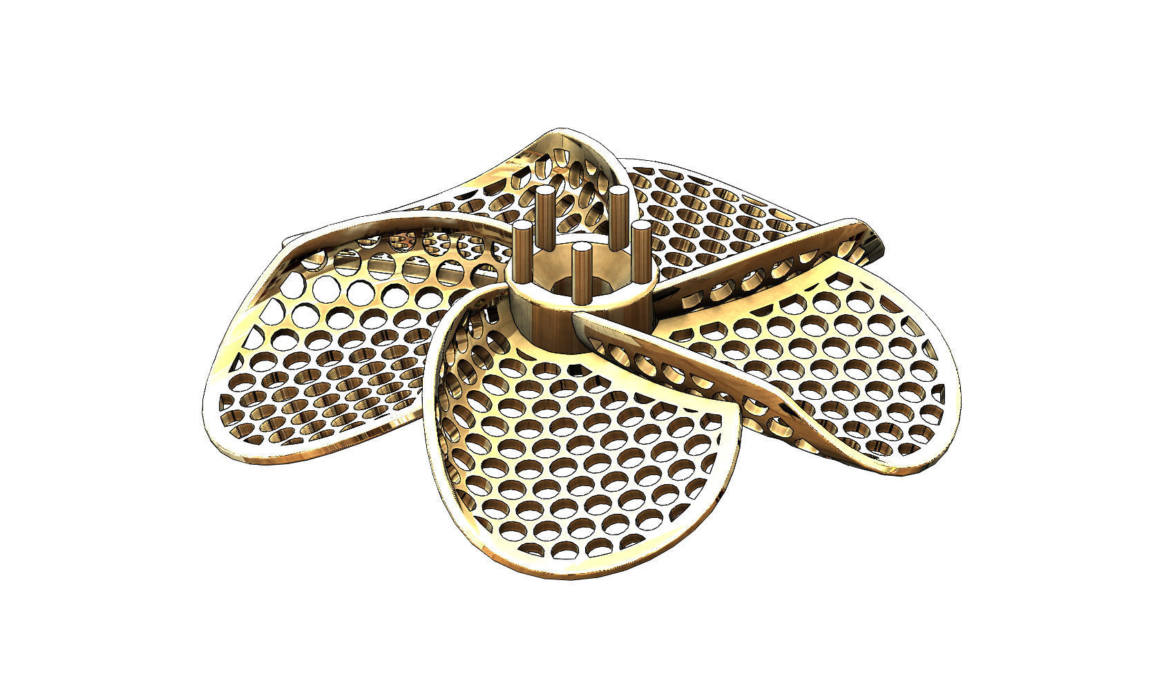 Collection of Hibiscus flower  pendants with moucharabieh motifs 3D print model_20