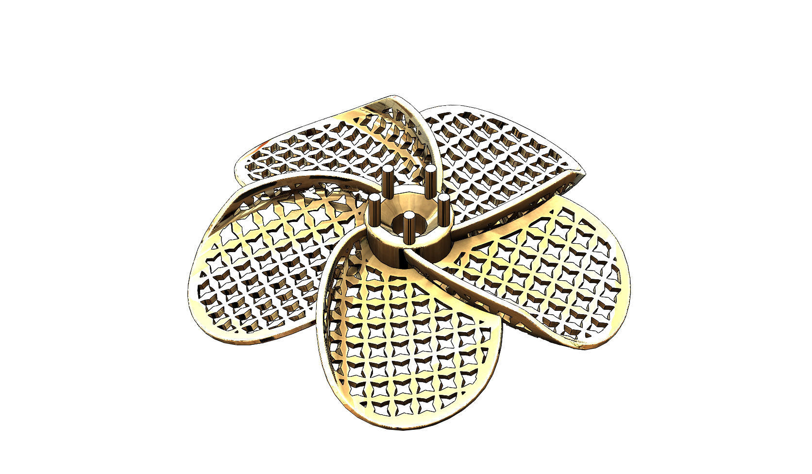 Collection of Hibiscus flower  pendants with moucharabieh motifs 3D print model_19