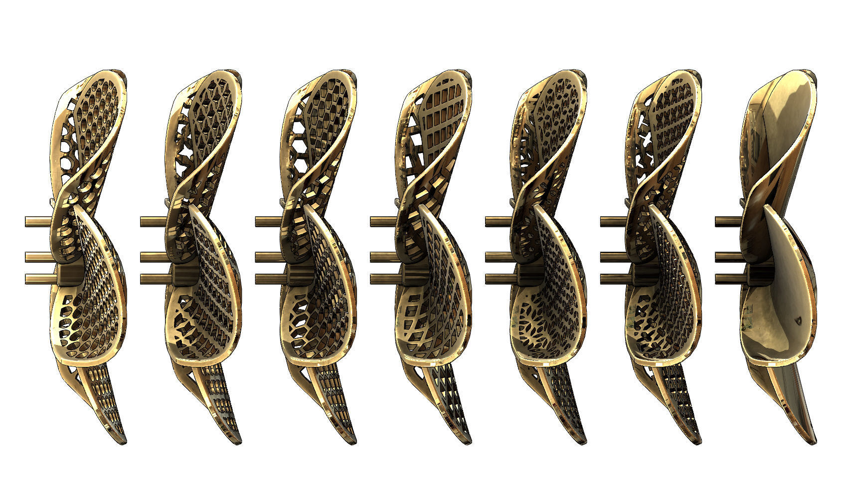 Collection of Hibiscus flower  pendants with moucharabieh motifs 3D print model_31