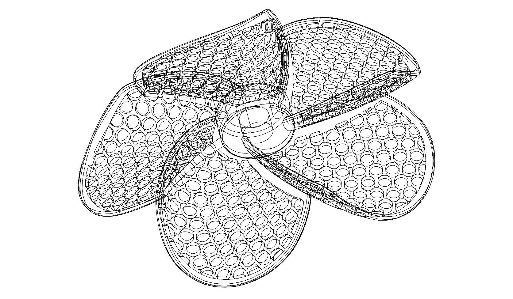 Collection of Hibiscus flower  pendants with moucharabieh motifs 3D print model_46