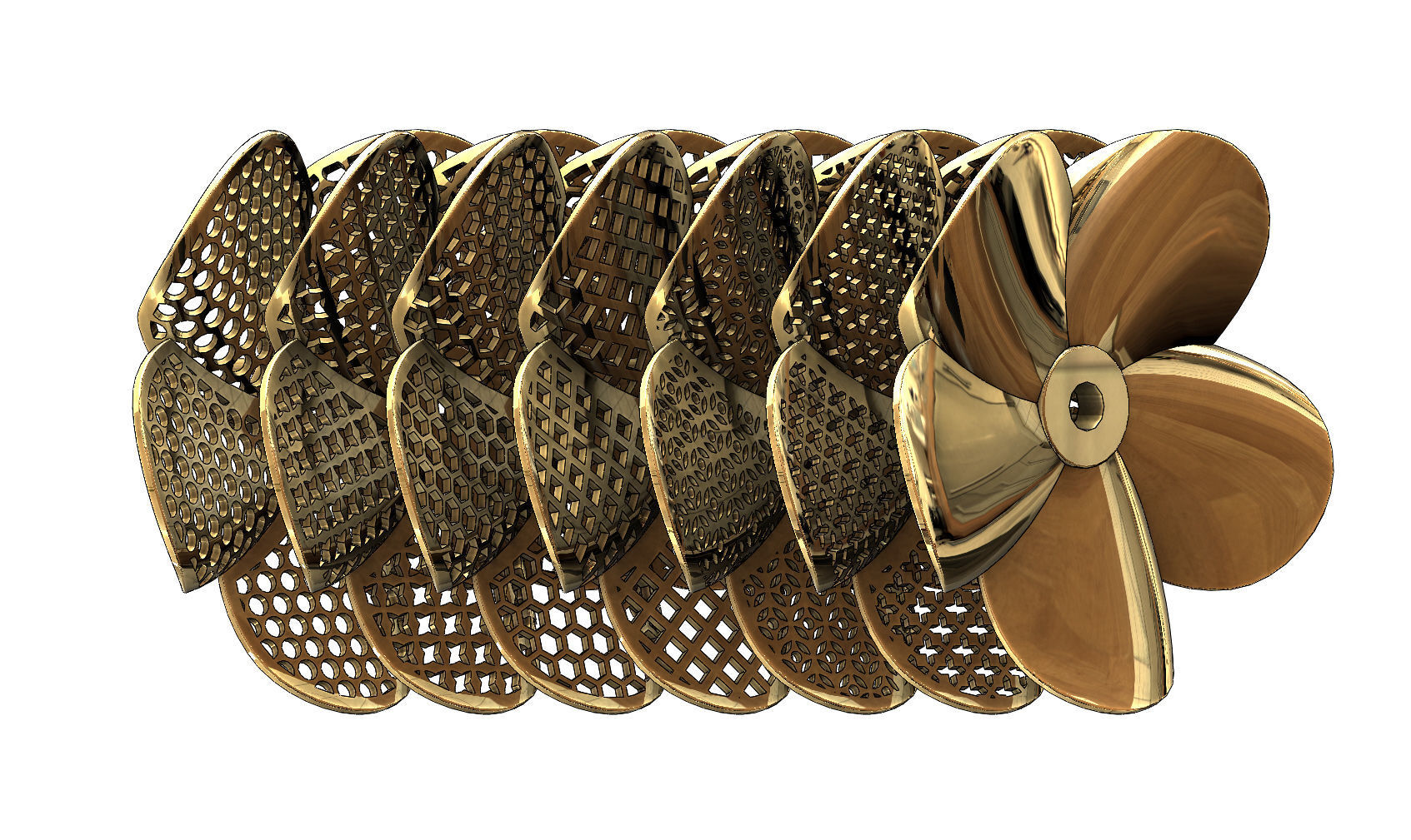 Collection of Hibiscus flower  pendants with moucharabieh motifs 3D print model_33