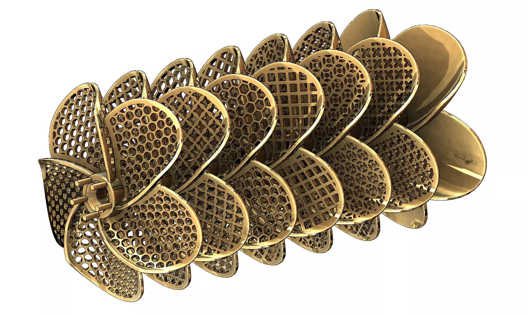 Collection of Hibiscus flower  pendants with moucharabieh motifs 3D print model_0