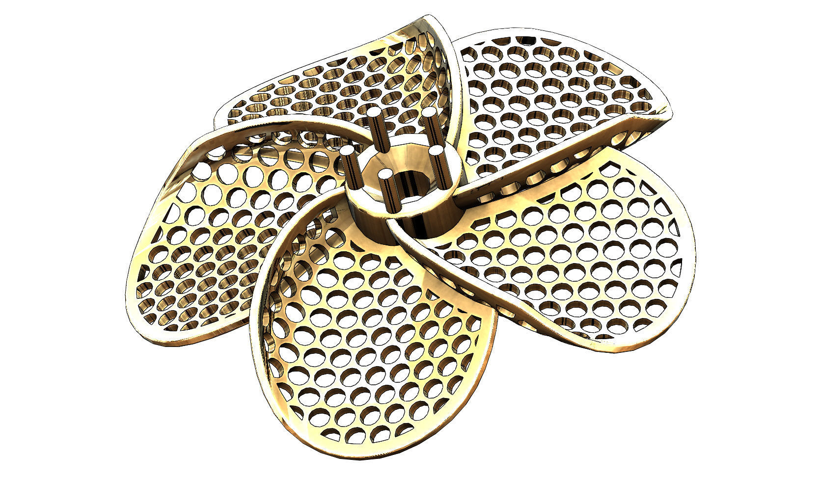 Collection of Hibiscus flower  pendants with moucharabieh motifs 3D print model_6