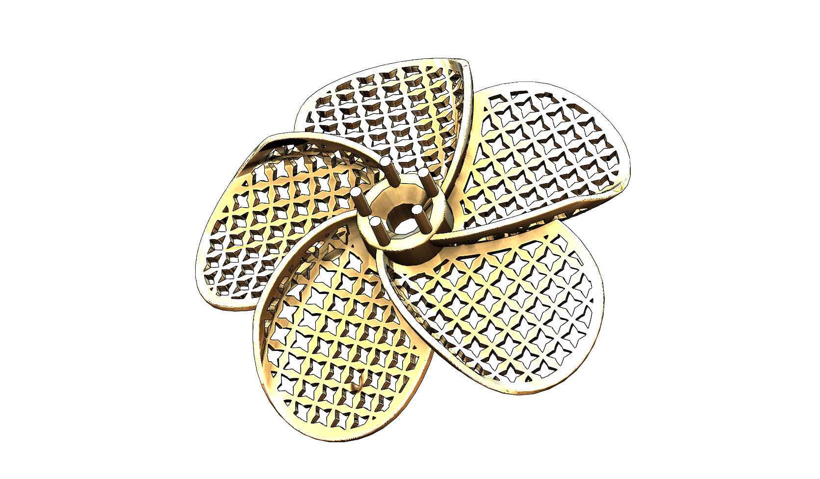 Collection of Hibiscus flower  pendants with moucharabieh motifs 3D print model_5