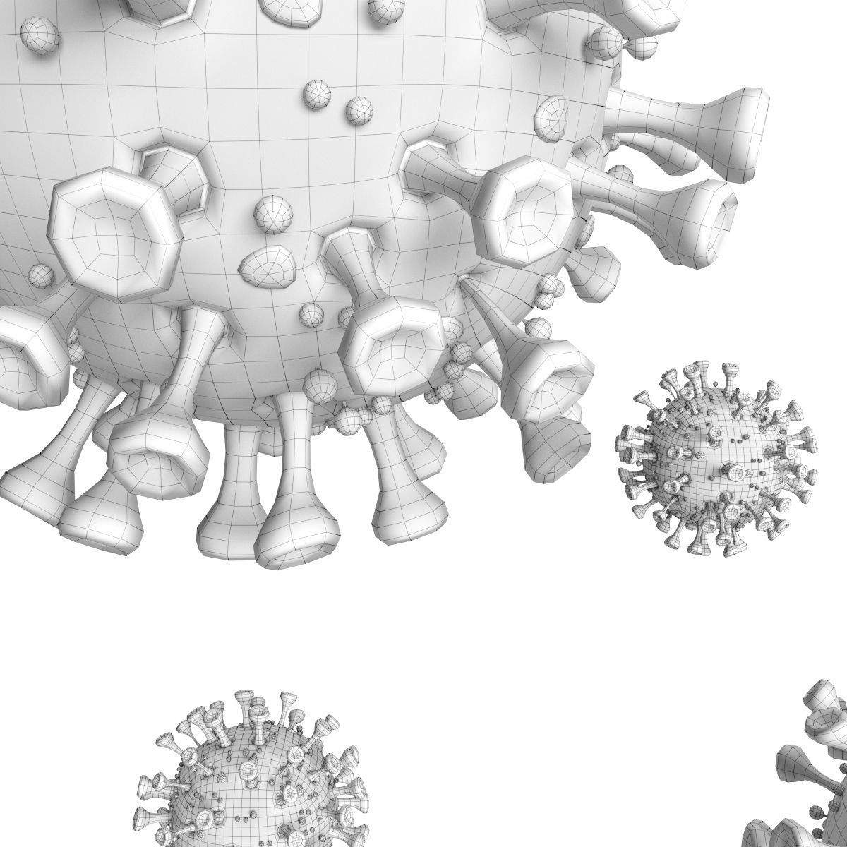 Coronavirus SARS-CoV-2 - Violet -SCENE Low-poly 3D model_12