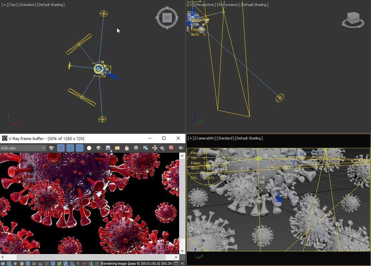 Coronavirus SARS-CoV-2 - Violet -SCENE Low-poly 3D model_15