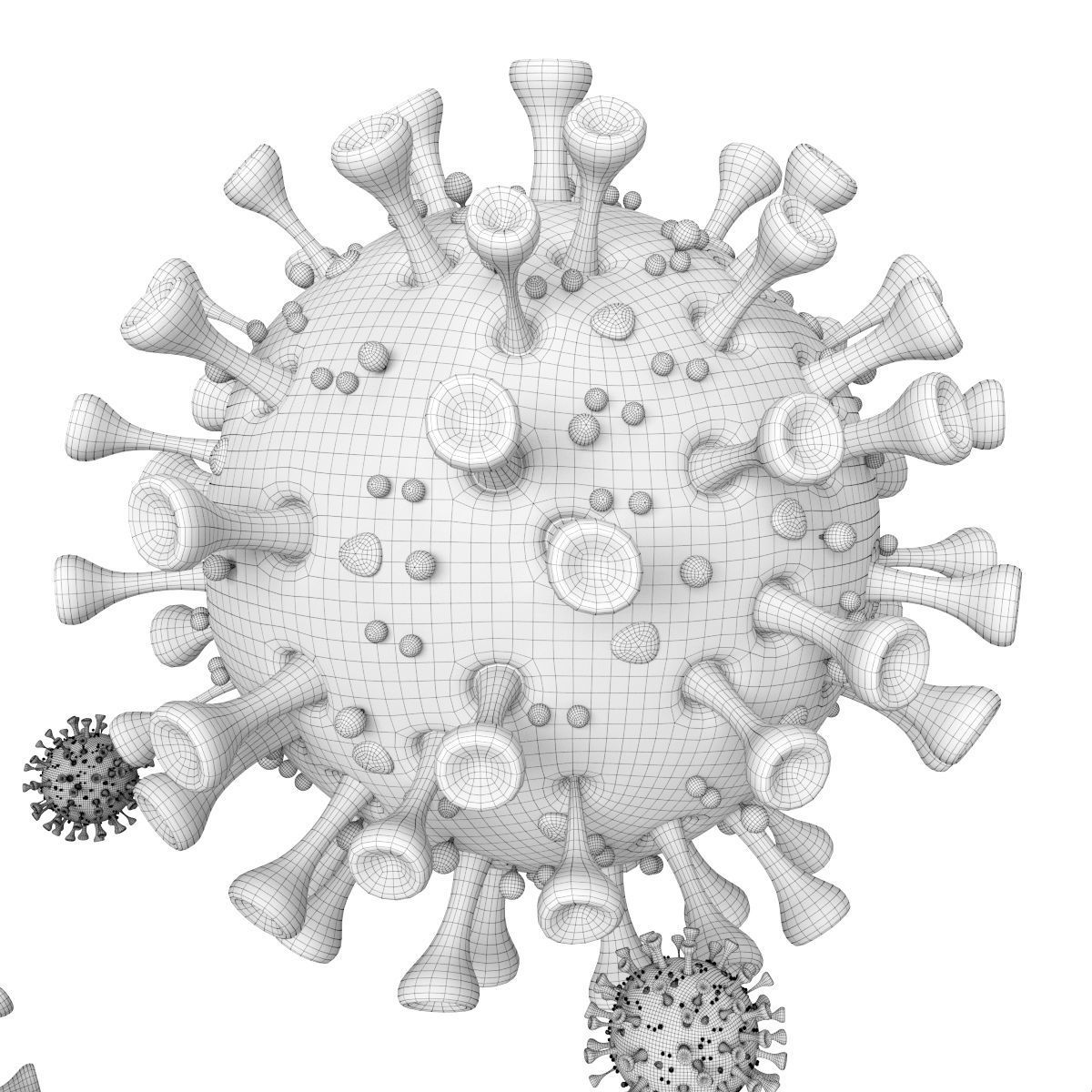 Coronavirus SARS-CoV-2 - Violet -SCENE Low-poly 3D model_7