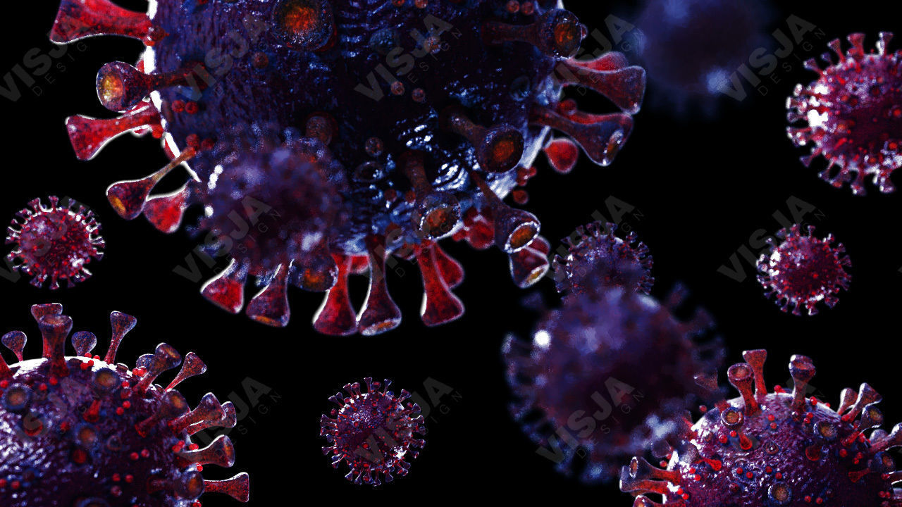 Coronavirus SARS-CoV-2 - Violet -SCENE Low-poly 3D model_1