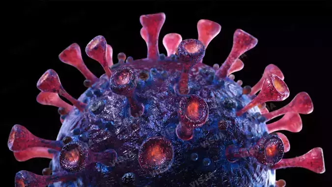 Coronavirus SARS-CoV-2 - Violet -SCENE Low-poly 3D model
