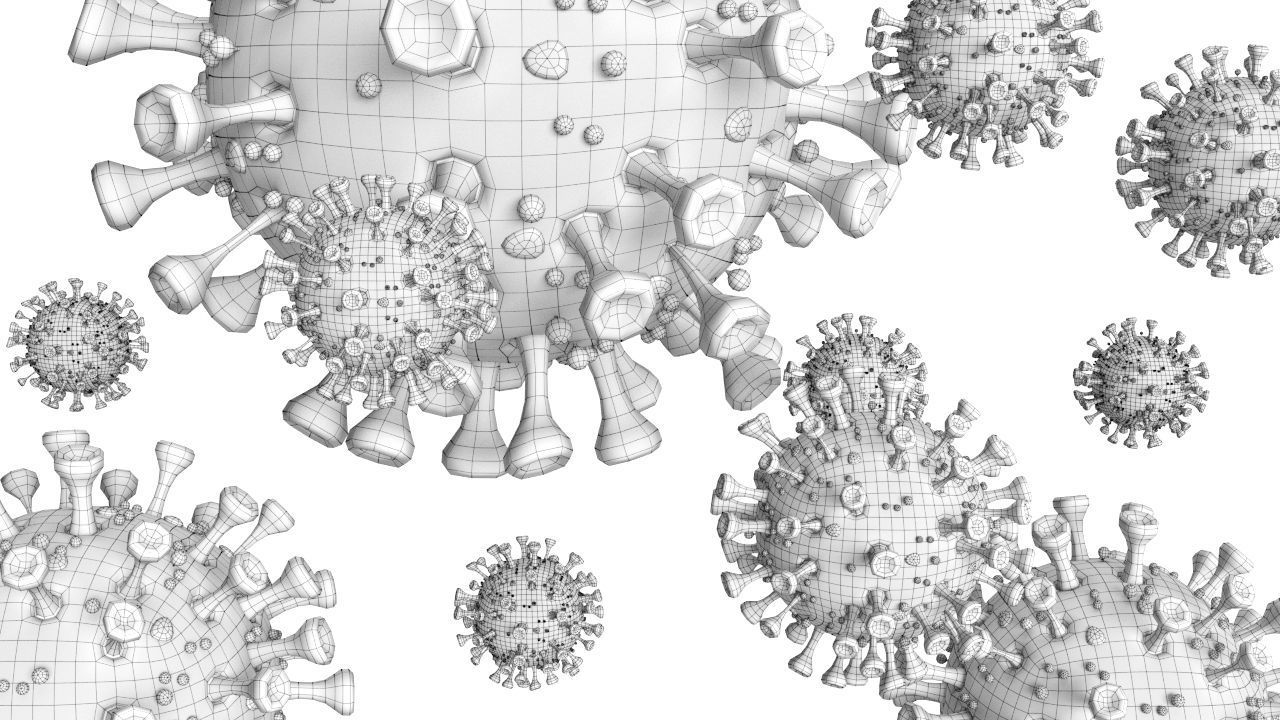 Coronavirus SARS-CoV-2 - Red - SCENE Low-poly 3D model_8