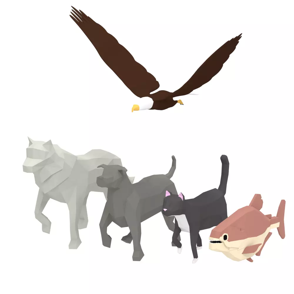 Animal Pack Animated Low-poly 3D model_0