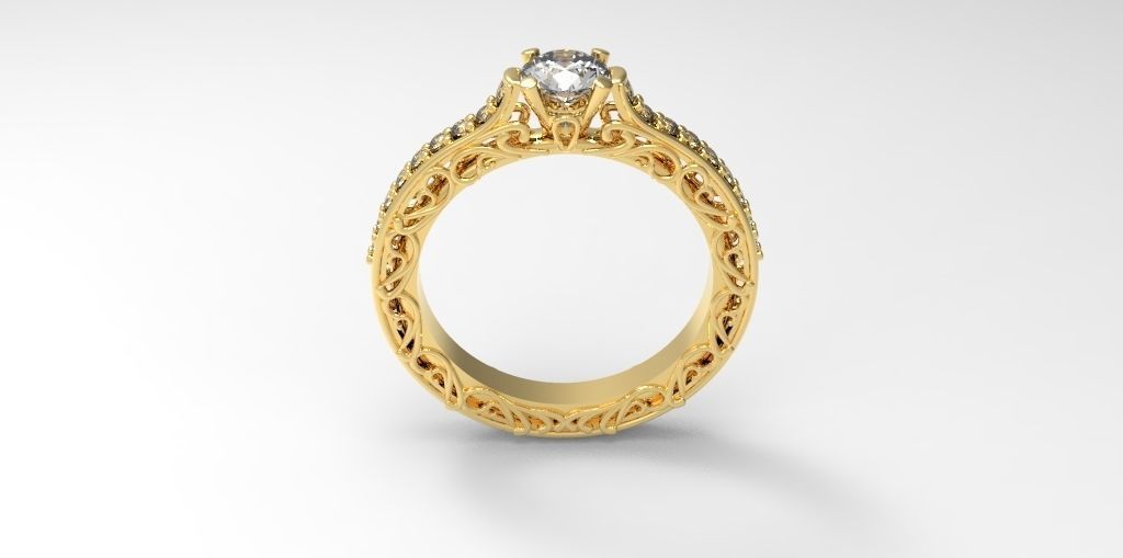 filigree ring 3D print model_7