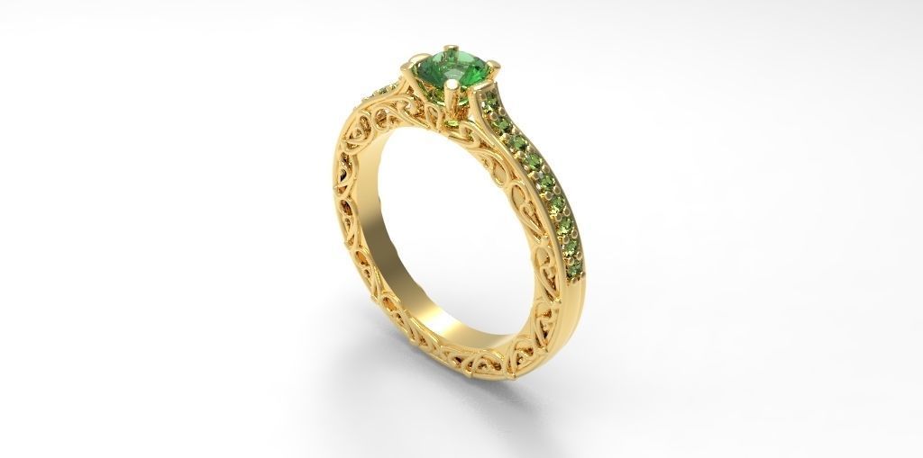 filigree ring 3D print model_4