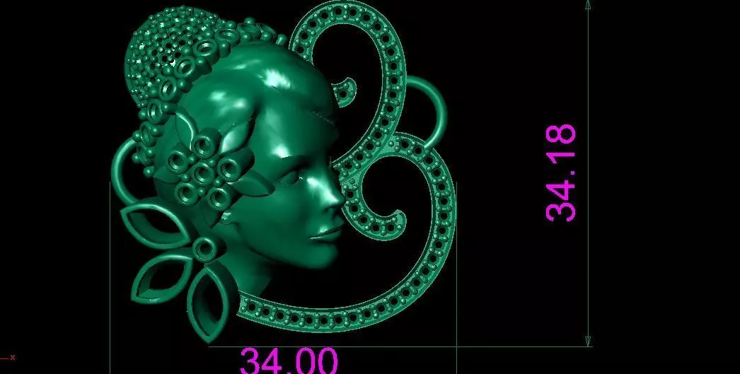 LADY FACE NECKLACES 3D print model