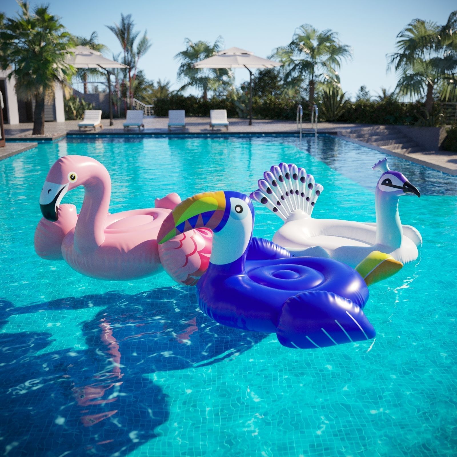 Inflatable Floats Birds 3D model_2