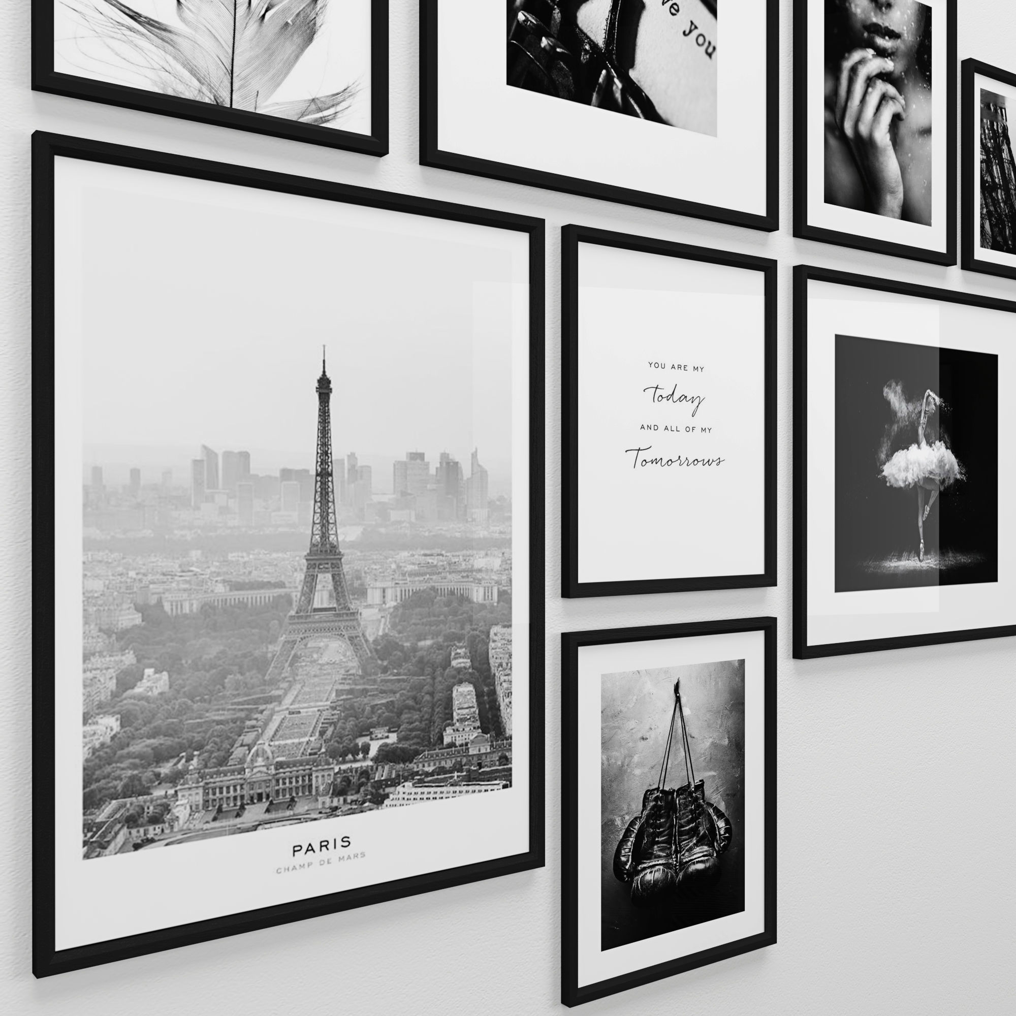 Frames Photo Modern Set 1 - Black and White - Scandinavian style Low-poly 3D model_1