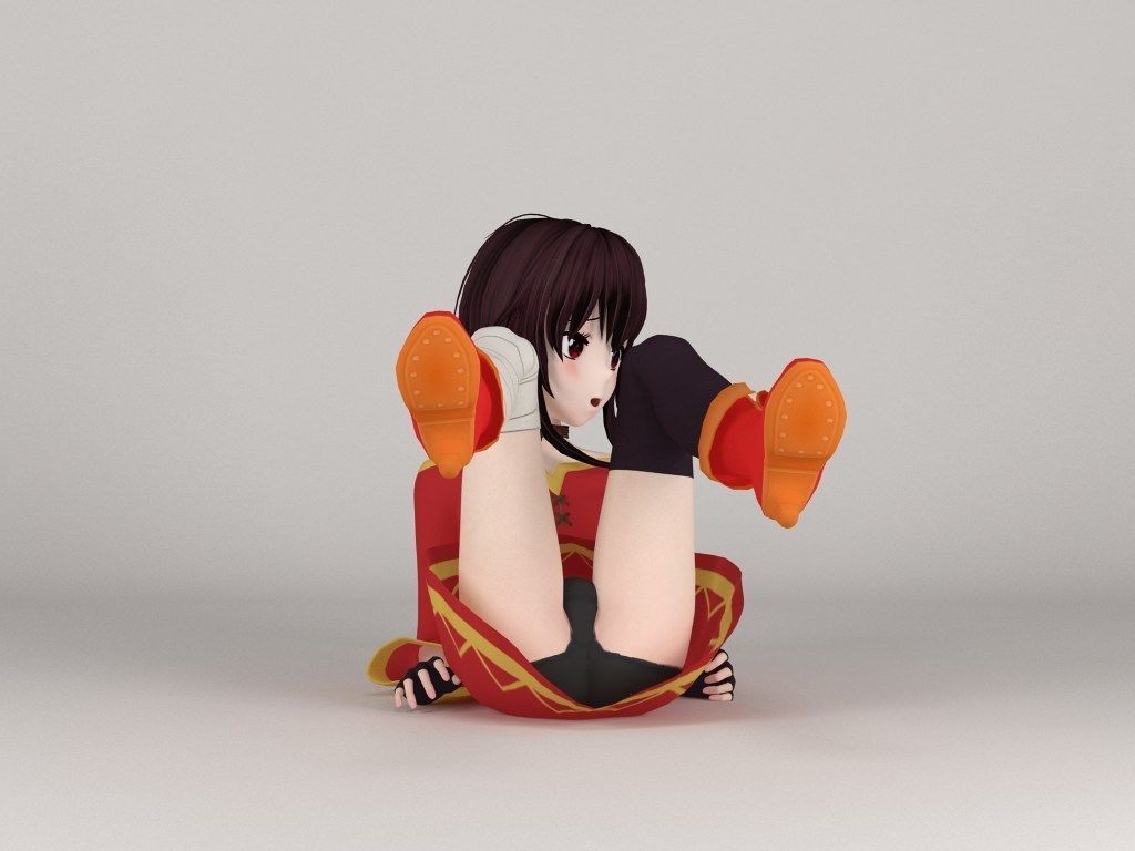 Megumin anime girl pose 03 3D model_13