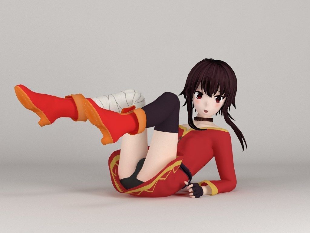 Megumin anime girl pose 03 3D model_1