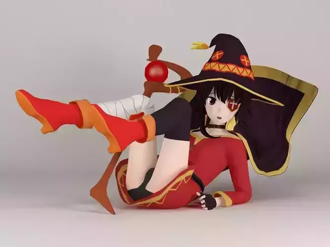 Megumin anime girl pose 03 3D model