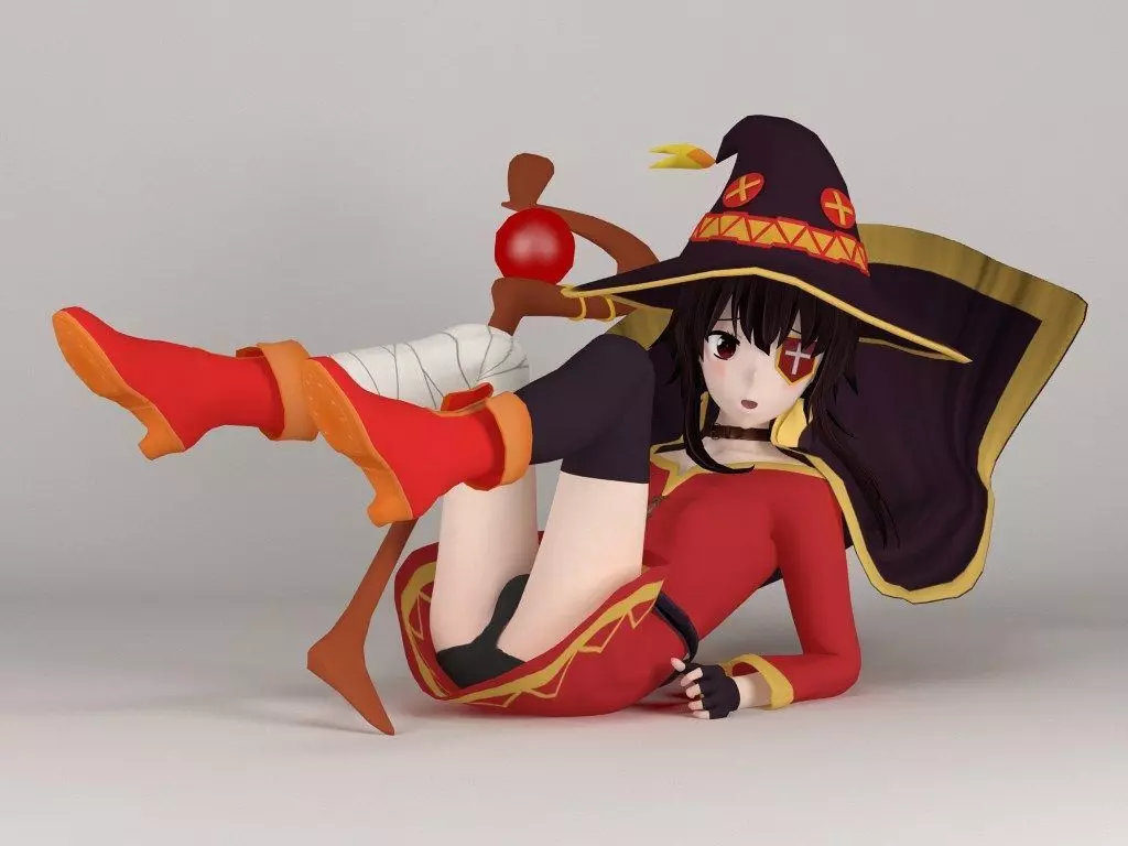 Megumin anime girl pose 03 3D model_0