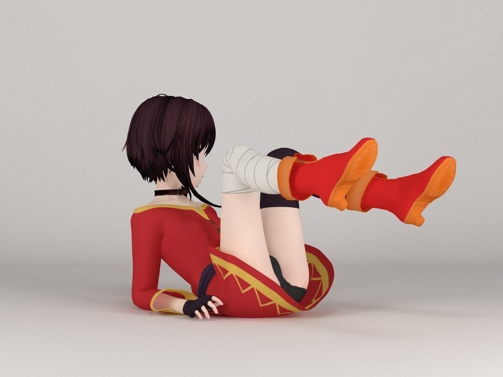 Megumin anime girl pose 03 3D model_9