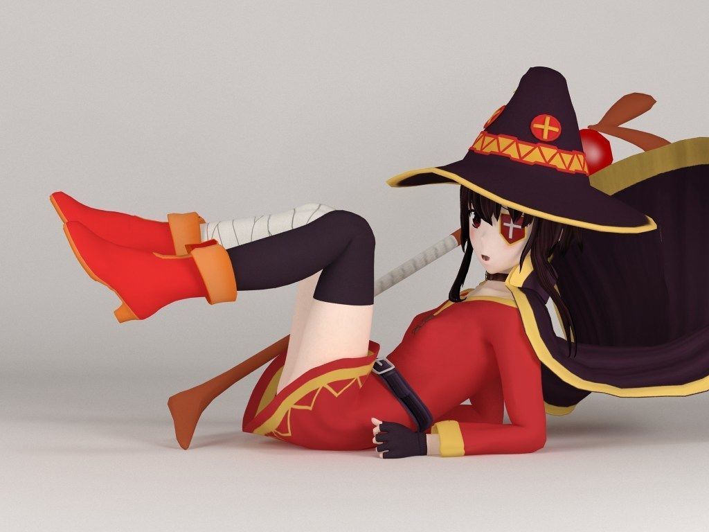 Megumin anime girl pose 03 3D model_4
